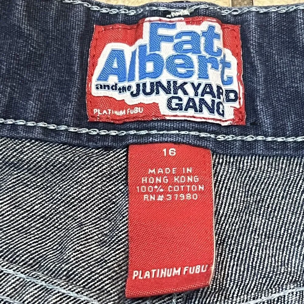 FUBU Platinum Fat Albert and the Junkyard Gang VTG Denim Jeans Size 16 (26x27)
